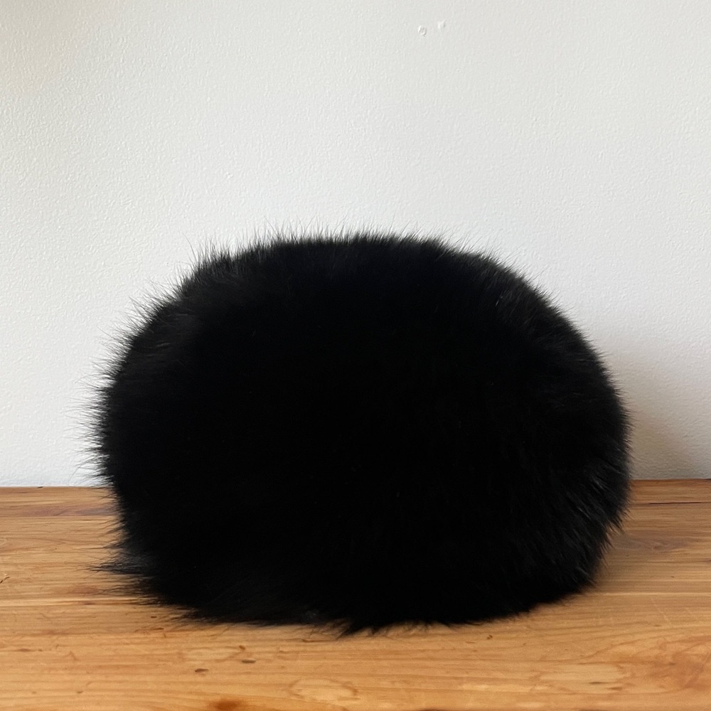 Black Vintage Fur Pillbox Hat by Almar Creation Canada